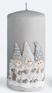 Lumarko Lumarko Świeca Walec Duży 7x17,5cm Parafinowa Szara! BC9609 Mondex - Świece - miniaturka - grafika 1