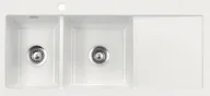 Zlewozmywaki - SystemCeram MERA DOUBLE | komora LEWA | GRONLAND 12 (biały połysk) (50790112) - miniaturka - grafika 1