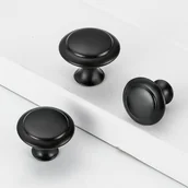 Zawiasy, okucia i inne akcesoria - Zestaw 10 uchwytów meblowych w kolorze czarnym, 2,8 cm, matowa czerń, odpowiednich do mebli kuchennych. - miniaturka - grafika 1