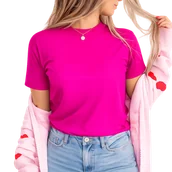 Koszulki i topy damskie - Koszulka damska fuksjowa - miniaturka - grafika 1
