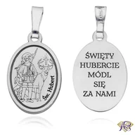 Wisiorki - Srebrny medalik Ag 925 rodowany Św. Hubert MDC100R - miniaturka - grafika 1