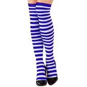 Skarpetki damskie - Zakolanówki paski niebiesko-białe skarpetki marynarz - miniaturka - grafika 1
