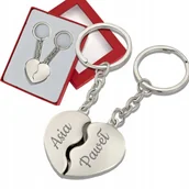 Breloki - BRELOK do KLUCZY SERCE ŁAMANE dla PAR WALENTYNKI - miniaturka - grafika 1