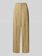 Spodnie damskie - Spodnie lniane o kroju tailored fit z mieszanki lnu i lyocellu - miniaturka - grafika 1