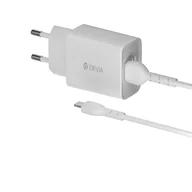 Ładowarki do telefonów - Devia ładowarka sieciowa Smart 2x USB 2,4A biała + kabel Lightning - miniaturka - grafika 1
