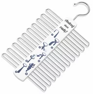 Wieszaki do szafy - Murrano Wieszak biały na krawaty z nadrukiem dla niego na imieniny WIESZAK-WH-025 - miniaturka - grafika 1