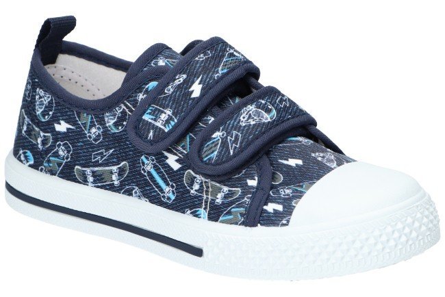 AMERICAN CLUB TEN163 TENISÓWKI KAPCIE DZIECIĘCE RZEPY WKŁADKA SKÓRZANA NAVY 28