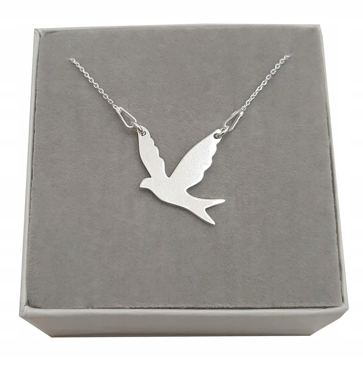 Naszyjnik srebrny GOŁĄB grawer srebro 925