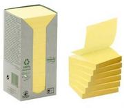 Etykiety samoprzylepne i bloki etykiet - 3M Post-It Ekologiczne karteczki samoprzylepne Post-it_ Z-Notes z certyfikatem PEFC Recycled Żółte 76x76mm 16 bloczków po 100 ka - miniaturka - grafika 1