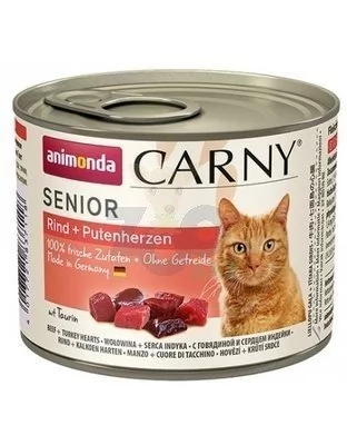 Animonda Cat Carny Senior smak: wołowina i serca indyka 12 x 200g
