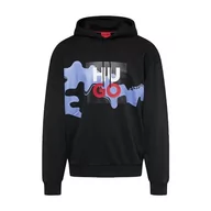 Bluzy męskie - HUGO Męska bluza z długim rękawem, czarny1, L - miniaturka - grafika 1
