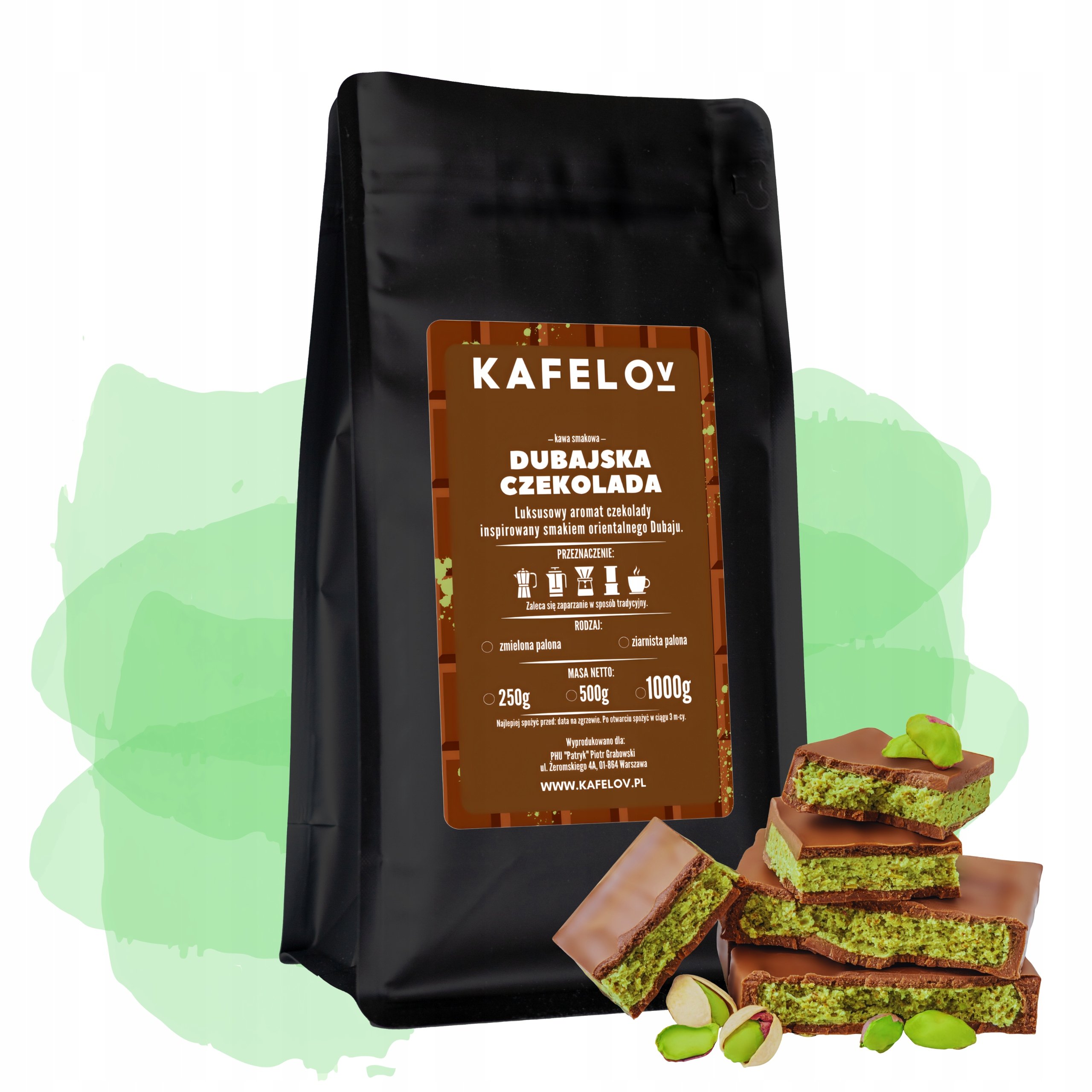 Dubajska Czekolada Kawa ziarnista 1 kg smakowa