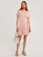 Sukienki - BIG STAR Sukienka w kolorze jasnoróżowo-czerwonym - miniaturka - grafika 1