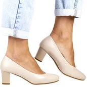 Czółenka - DAMSKIE CZÓŁENKA NA OBCASIE SERGIO LEONE 177 CIELISTE - Sergio Leone - miniaturka - grafika 1