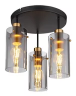 Lampy sufitowe - Globo Fanni 15564-3D plafon lampa sufitowa 3x40W E27 dymiony/czarny - miniaturka - grafika 1