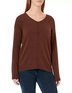 TOM TAILOR Damski Sweter Basic z dekoltem w serek 1033640, 30586 - Grounded Brown Melange, XXL - Swetry damskie - miniaturka - grafika 1