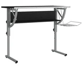 Biurka - Elior Czarno szare biurko z regulowanym blatem wysokie H5-H74 - miniaturka - grafika 1