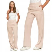 Spodnie damskie - SPODNIE DAMSKIE Szerokie Nogawki Eleganckie Dresowe Wysoki Stan MORAJ M - miniaturka - grafika 1