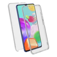 Etui i futerały do telefonów - Etui 360° do Samsunga Galaxy A41 Elastyczny przód i sztywny tył – przezroczyste - miniaturka - grafika 1