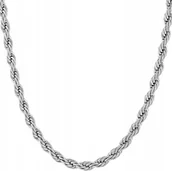 Łańcuszki - SREBRNY NASZYJNIK ŁAŃCUSZEK DAMSKI ROPE STAL SZLACHETNA CHIRURGICZNA 316L - miniaturka - grafika 1