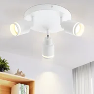 Lampy sufitowe - ZMH LED lampa sufitowa biała 3 płomienna lampa sufitowa GU10 obrotowy reflektor okrągły do salonu spot ścienny sypialnia, bez żarówek - miniaturka - grafika 1