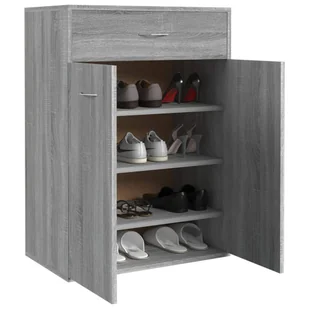 Szafka na buty, szary dąb sonoma, 60x35x84 cm - Szafki na buty - miniaturka - grafika 6