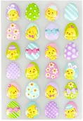 Wielkanoc - Dekoracyjne naklejki wielkanocne 3D - 24 szt. - miniaturka - grafika 1