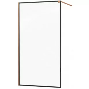 Mexen Kioto ścianka prysznicowa 100 x 200 cm, transparent/czarny wzór 8 mm, różowe złoto - 800-100-101-60-70 - Ścianki i drzwi prysznicowe - miniaturka - grafika 1