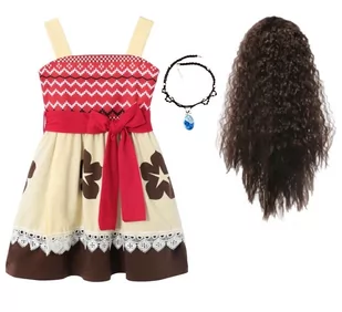 Strój Przebranie Sukienka Vaiana + Peruka 110/116 5-6L - Dodatki do strojów karnawałowych - miniaturka - grafika 1