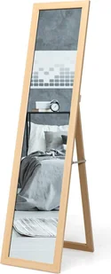 Lustro COSTWAY 2 w 1, lustro stojące z drewnianą ramą, lustro ubraniowe 37 x 155 cm, lustro do garderoby do sypialni, salonu i przedpokoju charakter - Lustra - miniaturka - grafika 1
