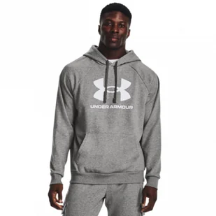 Męska bluza dresowa nierozpinana z kapturem Under Armour UA Rival Fleece Logo HD - szara - UNDER ARMOUR - Bluzy sportowe męskie - miniaturka - grafika 1