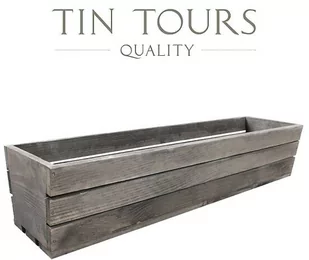 DUŻA SZARA DREWNIANA SKRZYNKA NA KWIATY I ZIOŁA 70x18x15 cm - Donice - miniaturka - grafika 1