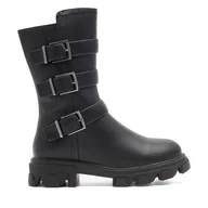 Buty dla dziewczynek - Botki DeeZee CS6226-01 Czarny - miniaturka - grafika 1