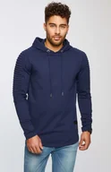 Bluzy męskie - Leif Nelson Bluza męska z kapturem LN-6369, Granatowy / XXL - miniaturka - grafika 1