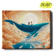 Malowanie po numerach - Obraz Malowanie Po Numerach 40X50 cm / Wieloryb W Chmurach / Oh Art - miniaturka - grafika 1