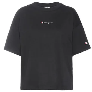 Champion Legacy American Classics W-Script Logo Light Cotton Jersey S-s Boxy Crewneck Koszulka damska, Czarny, S - Koszulki i topy damskie - miniaturka - grafika 1