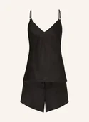 Piżamy damskie - Triumph Piżama Z Szortami Silk Sensuality Z Satyny schwarz - miniaturka - grafika 1