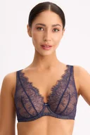 Biustonosze - Bella Misteria Magiczny Szafir biustonosz miękki z haftem granatowy - miniaturka - grafika 1