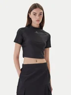 Koszulki i topy damskie - adidas T-Shirt Teamgeist adicolor Baby JZ8278 Czarny Slim Fit - miniaturka - grafika 1