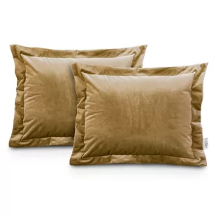 AmeliaHome poszewka dekoracyjna musztardowa VELVET 2szt. 50X70 cm. - Poszewki na poduszki - miniaturka - grafika 1