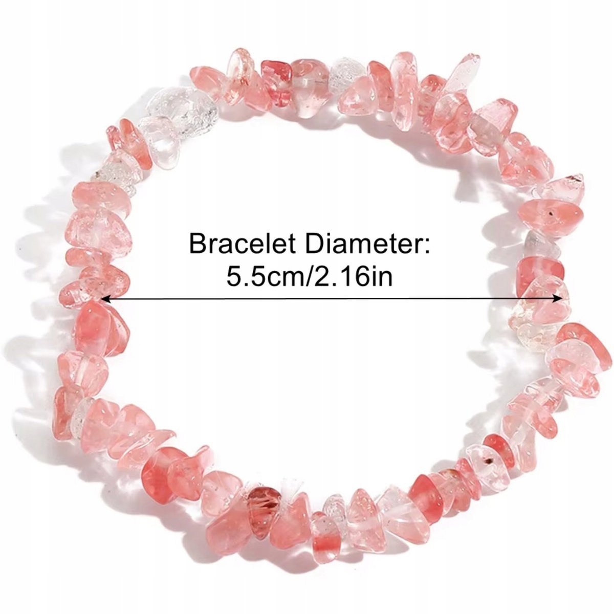 Koralowa Arbuzowa Bransoletka Kamień Regulowana Elastyczna Ręcznie Robiona