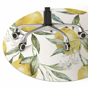 Mata pod fotel ochrona paneli Malowane cytryny fi100 cm - Podnóżki, podpórki, podkładki - miniaturka - grafika 1