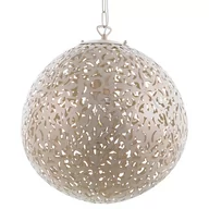 Lampy sufitowe - Beliani Lampa wisząca kremowo-złota MURES - miniaturka - grafika 1