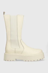 Steve Madden sztyblety skórzane Vivianne damskie kolor beżowy na platformie - Botki damskie - miniaturka - grafika 1