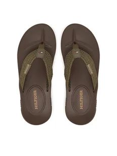Tommy Hilfiger Japonki Molded Web Beach Sandal FM0FM05434 Khaki - Klapki i japonki męskie - miniaturka - grafika 1