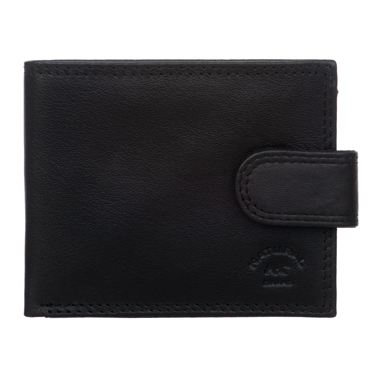 Mały Portfel Męski RFiD Skórzany Natural Brand Czarny