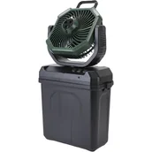 Wentylatory - Akumulatorowy, przenośny wentylator zraszający, urządzenie do wytwarzania świeżego powietrza na kemping, wiadro 6 litrów, 3 dysze, kolor czarny i zie - miniaturka - grafika 1