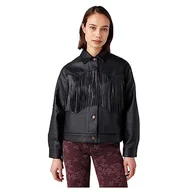 Kurtki damskie - Wrangler Damska kurtka Wild Fringe, czarny, M - miniaturka - grafika 1