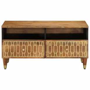 vidaXL Stolik kawowy 80x54x40 cm z litego drewna mango - Ławy i stoliki kawowe - miniaturka - grafika 1