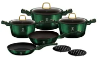 Zestawy garnków i patelni - Zielony 10 elementowy zestaw garnków H5-B43 - miniaturka - grafika 1